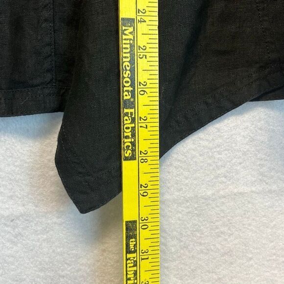 NWT CHICO'S Linen Jacket Size 2/Large Black Drape Open Front 3/4 Sleeve New - Picture 9 of 13